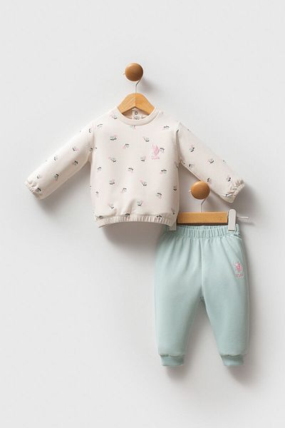 U.S. Polo Assn. U.S. Polo Assn Baby Girl Ecru Baby Sets
