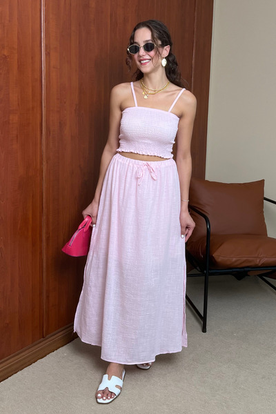 Butik Modana Keten Etek Bluz Takım