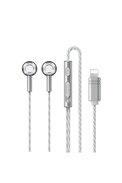 SOHO In-ear metal headphones compatible with Apple Lightning connector, built-in microphone, 1.2m, Metall