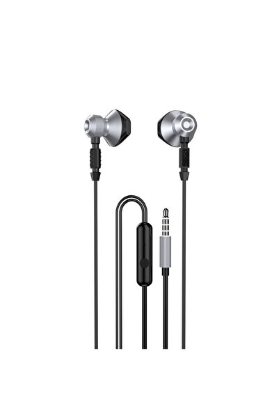 SOHO In-ear headphones with microphone and volume control, Metalic model, Grey