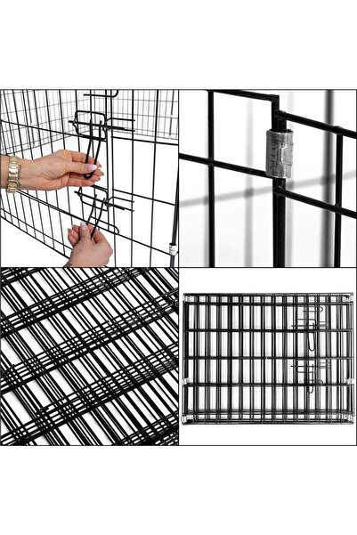 SERSIMO Cușcă pentru animale de companie, fier, formă configurabilă, cu ușă de acces, 3XL, 155x155x61cm, neagră