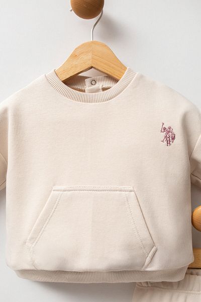 U.S. Polo Assn. U.S. Polo Assn Baby Girl Beige Baby Sets