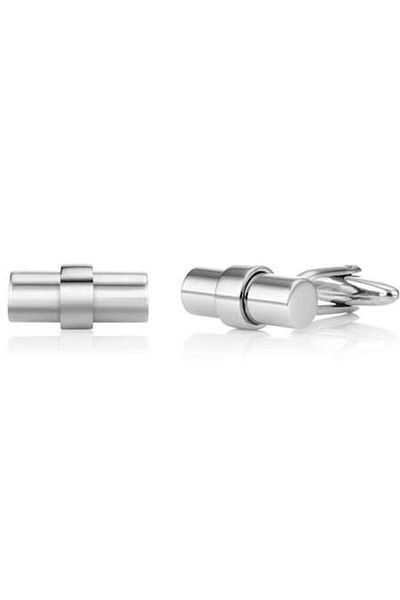BUCKLEY LONDON Shirt Cufflinks, Logan Barrel Model, Spring Mechanism, Silver