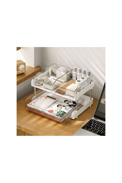 ElastiX Organizator multifuncțional S, raft de birou cu 2 sertare, organizato...