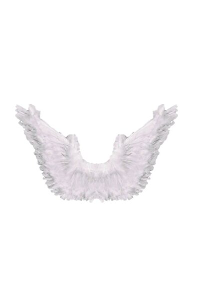 Bibilel Kids Angel wings with swan feathers, shoulder straps, 70 x 50 cm, White