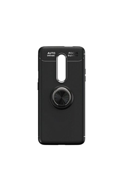SOHO Protective Case for OnePlus 7 Pro, Silicone, Rotating Magnetic Ring, Black