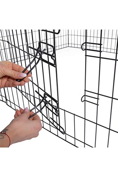 SERSIMO Cușcă pentru animale de companie, din fier, formă configurabilă, cu ușă de acces, XXL, 120x120x60cm, neagră