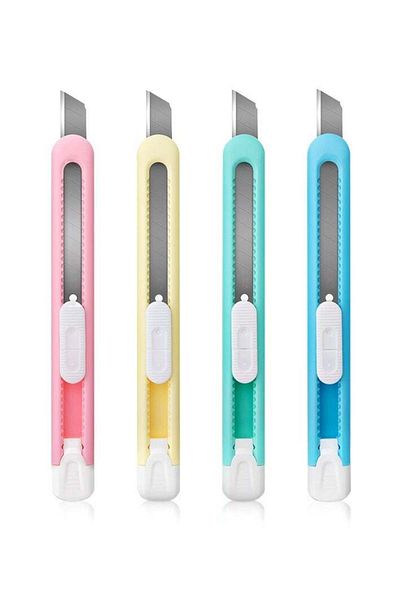 Deli 2054 Utility Cutter – SK5 Steel Cutter, Manual Lock, Snap-Off Tip, Assorted Colors, 129.76mm