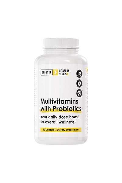 Sporter Multivitamins With Probiotic, 60 Capsules, Supports Immune Function