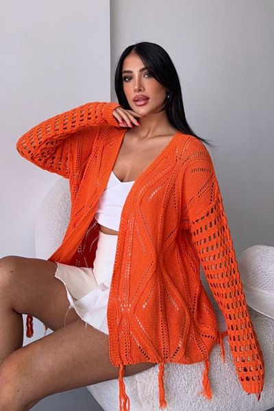 VAGGON Tasseled openwork cardigan