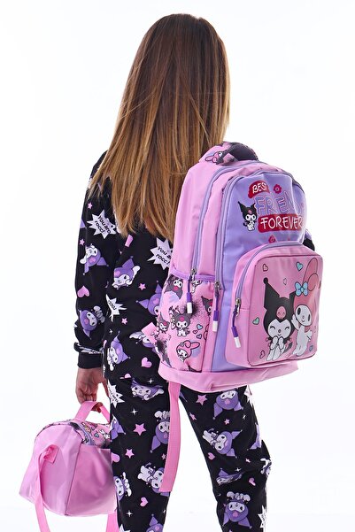 ZUZUNGA Kuromi İle Okula Dönüş Seti ( Sırt Çantası - Beslenme Çantası - Kalemlik )