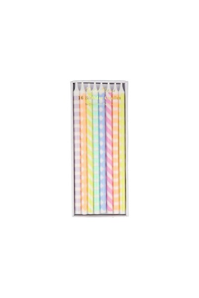 Meri Meri - Desenli Pastel Mumlar - 16 Adet