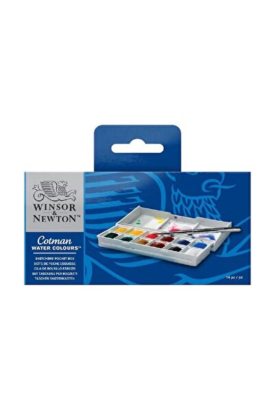 Winsor and Newton مجموعة ألوان مائية من كوتمان سكيتشرز، 14 قطعة، متعددة الألوان