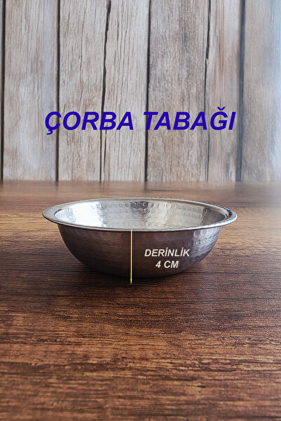 Binbir Trend Çekic Dövme Desenli Çorba Kasesi ve Alt Tabak Takımı, Çorbalık Takımı 14cm -17cm