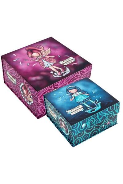 Santoro Set of two Gorjuss storage boxes Dancing On Air/W