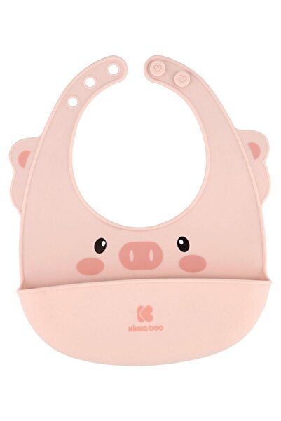 Kikka Boo Baveta pentru bebelusi KikkaBoo Pink din silicon,cu buzunar pentru ...