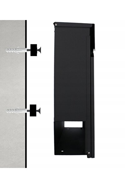 SERSIMO Outdoor mailbox, for fence or wall, made of galvanized steel, with lock, 37x11x37cm, dark gray