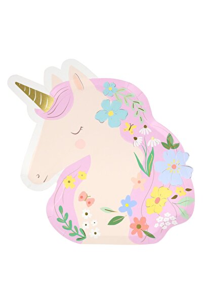 Meri Meri - Unicorn Şekilli Tabak - 8 Adet