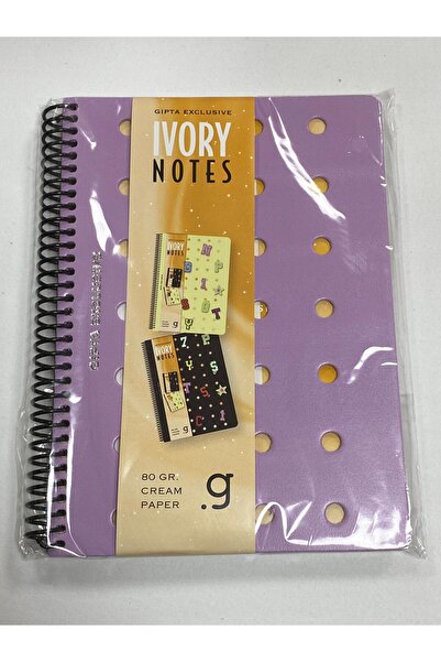 Gıpta Ivory Notes Spiral Plastic Cover 80 Sheets Checkered A5 Hole Notebook No: 7818