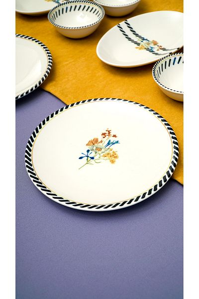 Heda Porselen Demet 16 Pieces Porcelain Breakfast Set for 6 Persons