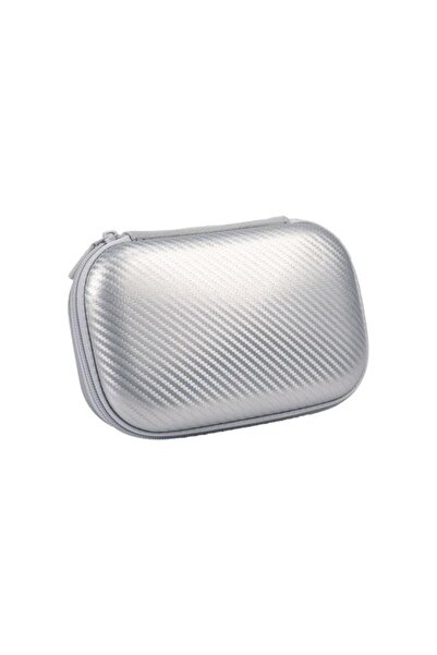 Zipit Θήκη αποθήκευσης Carbon με φερμουάρ και εσωτερική τσέπη (Ασημί)