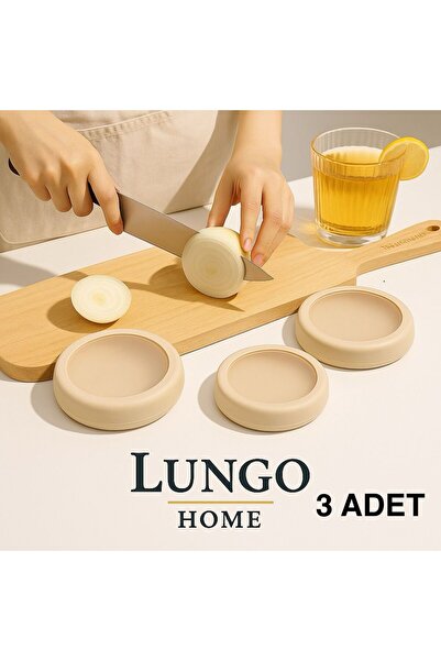 lungo home Fruit and Vegetable Fresh Holder Cap (3 Pcs Beige)