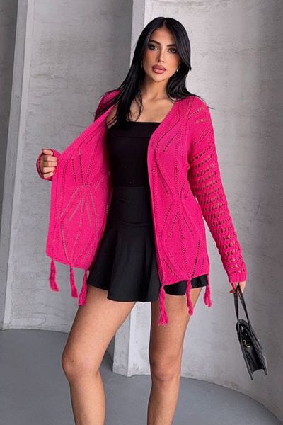 VAGGON Tasseled openwork cardigan