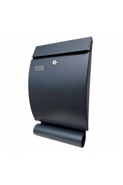 SERSIMO Outdoor mailbox, for fence or wall, made of galvanized steel, with lock, 41x8x25cm, dark gray