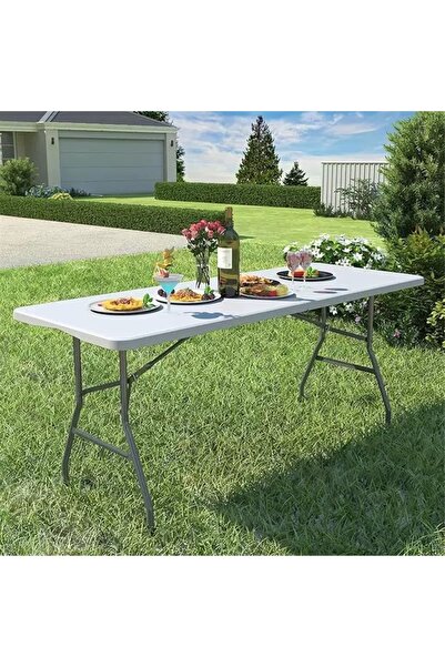 ABAREEK Rectangular plastic folding table 180x75cm