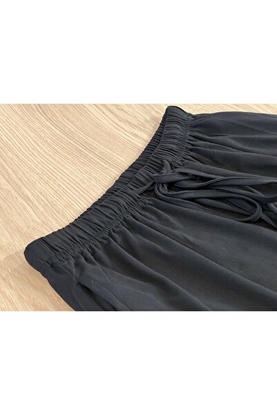 SOLOBUY Pyjamas Set Jersy Women's Long-Sleeved, Elastic Waist, Collar Round, Pants, Color Black