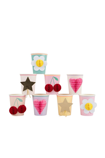 Meri Meri - Happy Icons Cups - Mutlu Yüzler Bardaklar (x8)