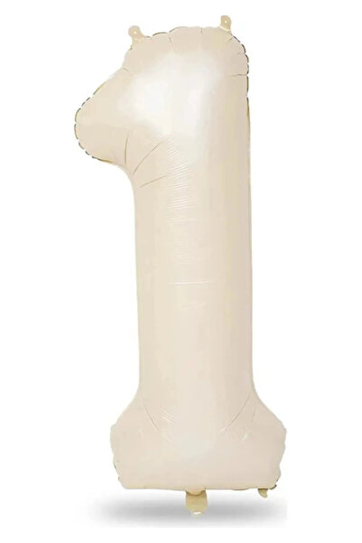 Baloncu Dükkanı 1 Yaş Krem Folyo Balon 34 İnç (76-82 cm)