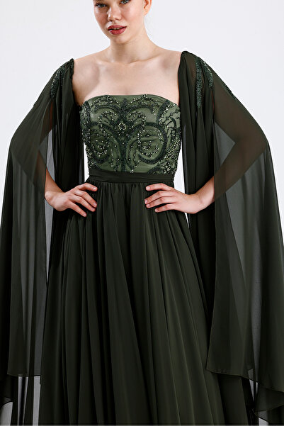 Tangül&Ali'S Moda Evi Helen Şifon Yeşil Maxi Elbise