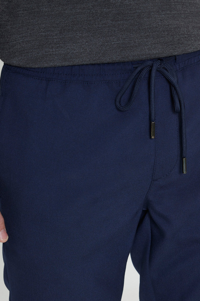 AC&Co / Altınyıldız Classics Slim Fit Beli Bağlamalı Yan Cepli Lacivert Jogger Pantolon