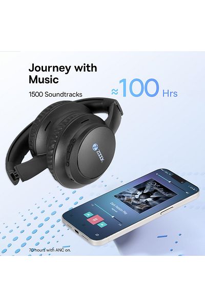 Zoook ENIGMA Wireless Headphones Bluetooth 5.0 Over-Ear Headset with Mic Hybrid Active Noise Cancell