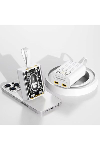 Momax 10000mAh Power Bank Portable Charger - Cute Design & LED Light