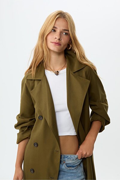 Stradivarius Oversize Uzun Dökümlü Trençkot