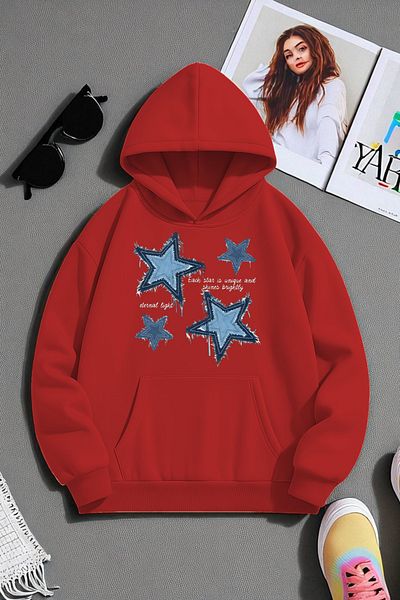uyguntarz Unisex Eternal Light Printed Oversize Sweatshirt