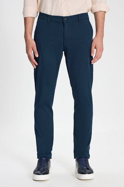 George Henry Slim Fit Slim Fit Navy Blue Chino Trousers with Side Pockets