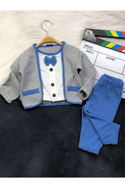 KGN GİYİM Baby Boy Bottom Top Bow Tie Set