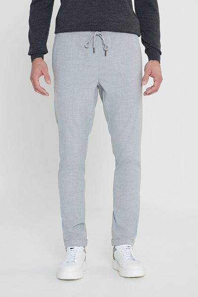 AC&Co / Altınyıldız Classics Pantaloni de jogger gri slim cu talie legată și buzunare laterale