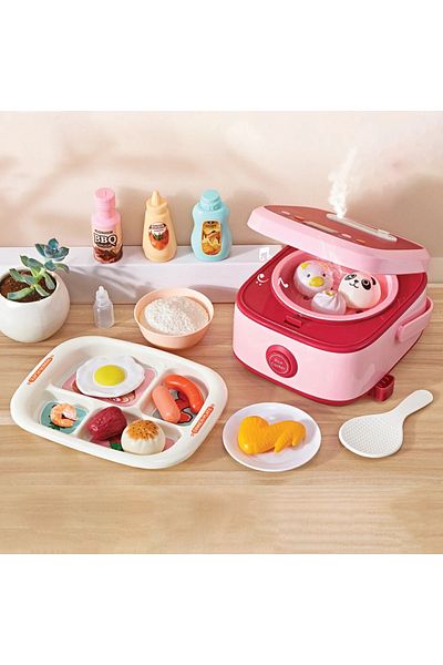 Toybox Electronic Rice Cooker Toys, Cooking Toys with Music Steam Effect, Kids Kitchen Pretend Play Toys