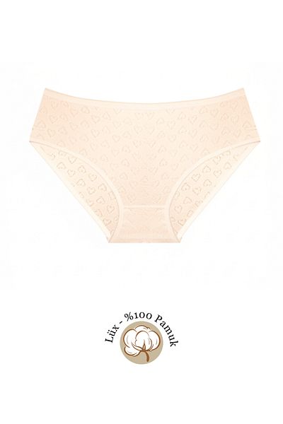 Ladytime Luxury Jacquard 100% Cotton 2-Piece Women's White Bato Panties jak1