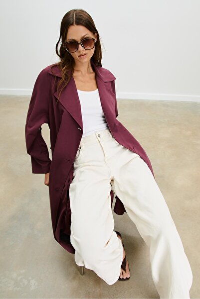 Stradivarius Oversize Uzun Dökümlü Trençkot