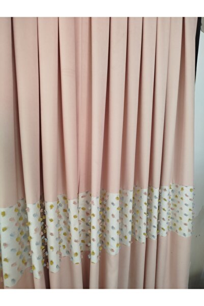 Home Gül kurusu krem geçişli fonperde özel dikim