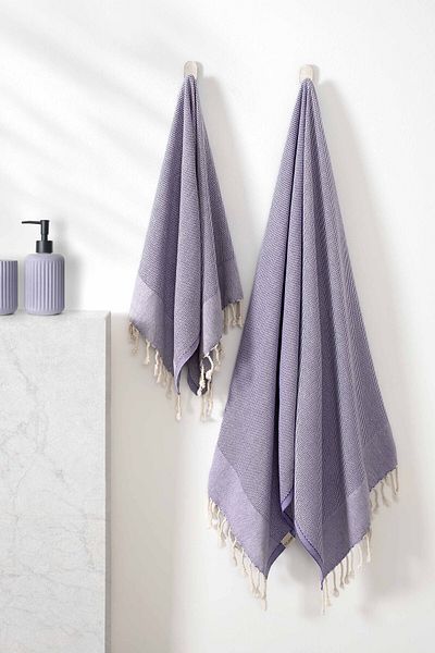 Denizli Concept Retro Peşkir & Purple Peshtamal Set – 100% Cotton 60X110 cm & 90X175 cm
