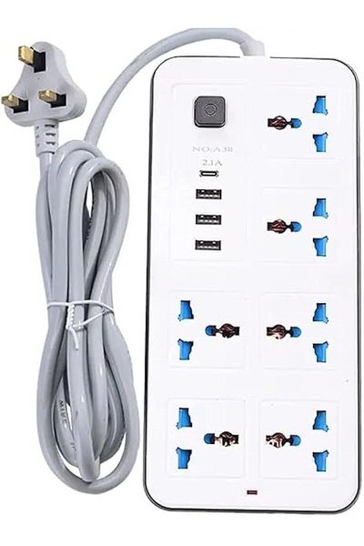 Generic Smart-Center Power Extension Cord 6 Outlets, Power Strips Universal Power Plug Adapter With 6 socket