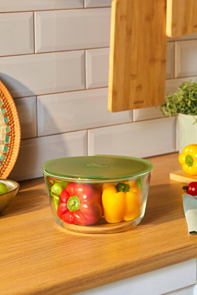 Karaca Green Yuvarlak Cam Saklama Kabı 2700 ml