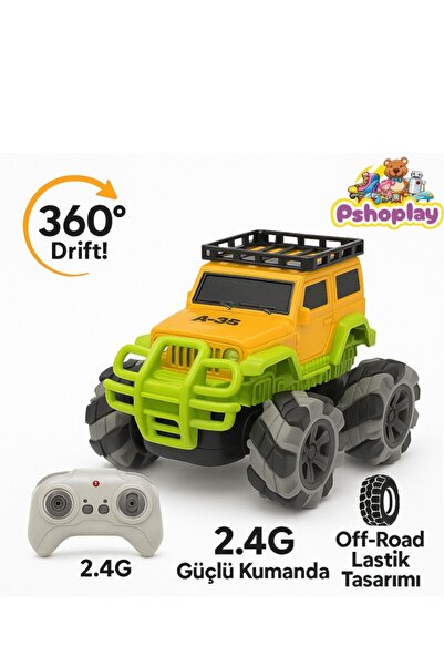Pshoplay 2.4G Kumandalı Mini Jeep RC Araba – 360° Drift, 4 Farklı Renk, Şarjl...