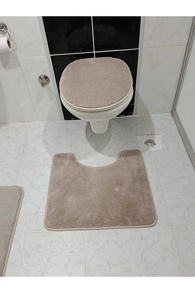 Aurora Brilliant Bathroom Mat Black Toilet Set Plush Mat Set 60X100 / 50X54 / 45X37